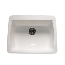 High temperature resistance acrylic solid surface single bowl cheap rustic ceramic kitchen marble sinks